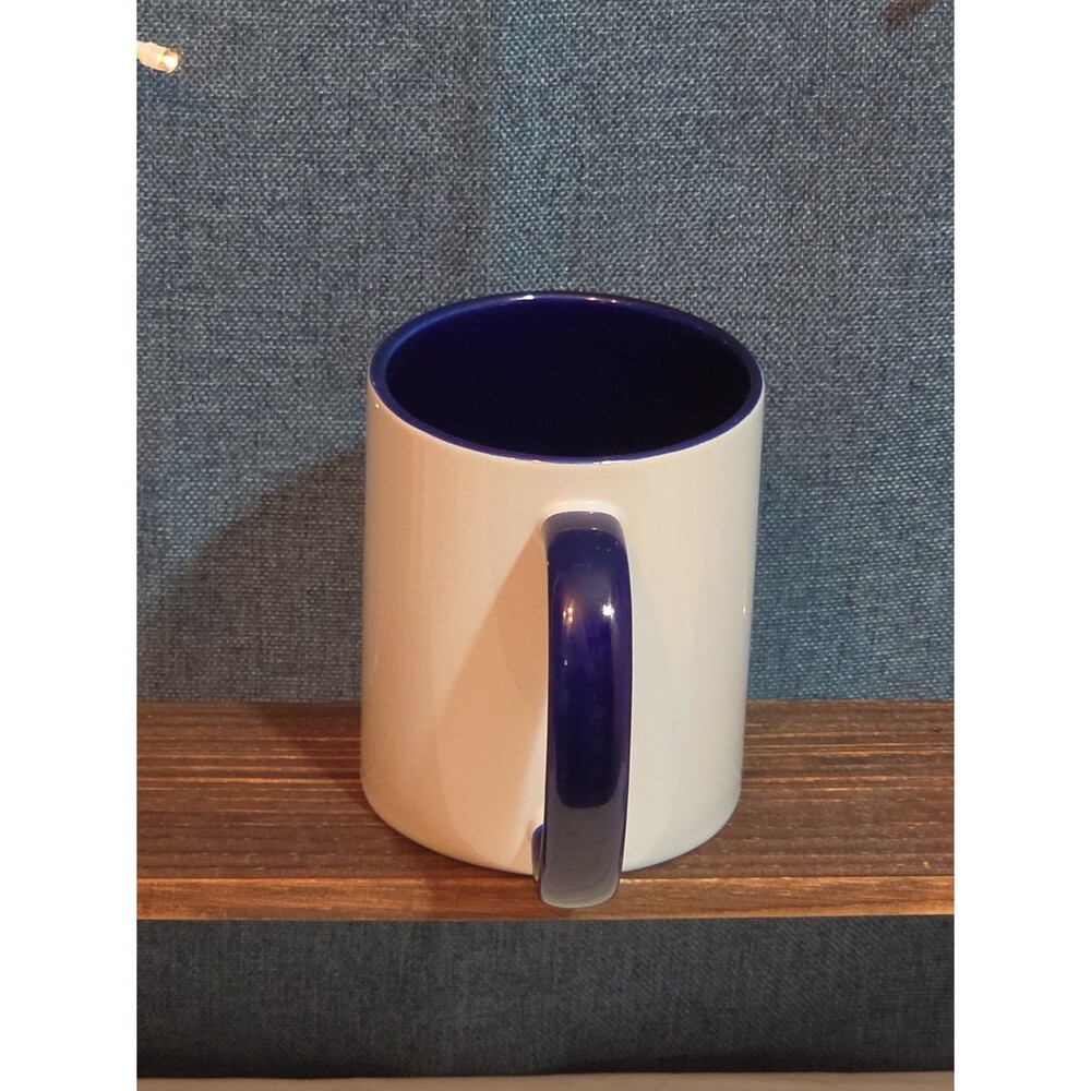 Love You To The Moon Ceramic Coffee Mug Navy Two-Tone New - Picture 10 of 16